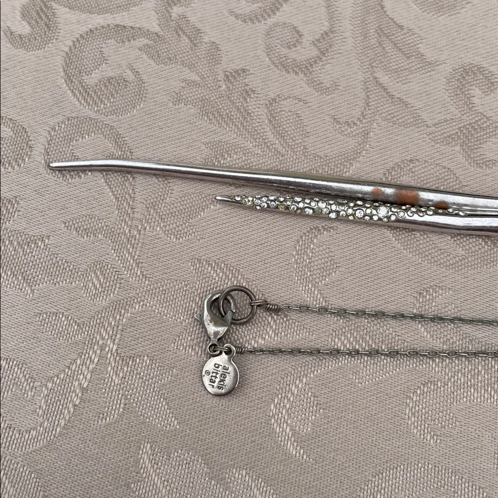 Alexis Bittar Silver Spike Pendant Necklace
